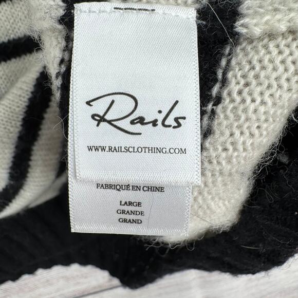 Rails Wool Cashmere Blend Perci Bretton Heart Sweater Womens Large Cream Black - Picture 8 of 14